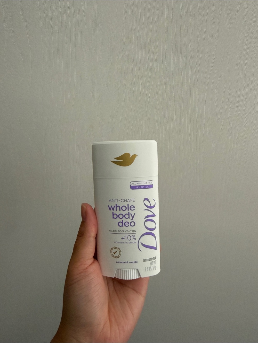 Dove Whole Body Deo Anti-Chafe Deodorant Stick - Coconut & Vanilla